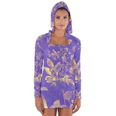 Flower Petal Bouquet Stem Floral Pattern Long Sleeve Hooded T-shirt