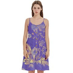 Flower Petal Bouquet Stem Floral Pattern Women s Spaghetti Strap Pullover Cami Dress