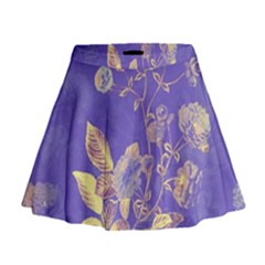 Flower Petal Bouquet Stem Floral Pattern Mini Flare Skirt