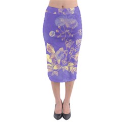 Flower Petal Bouquet Stem Floral Pattern Midi Pencil Skirt