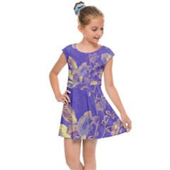 Flower Petal Bouquet Stem Floral Pattern Kids  Cap Sleeve Dress