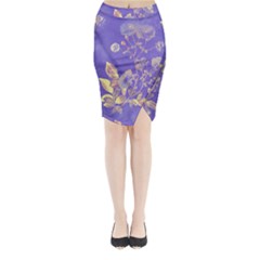 Flower Petal Bouquet Stem Floral Pattern Midi Wrap Pencil Skirt