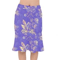 Flower Petal Bouquet Stem Floral Pattern Short Mermaid Skirt