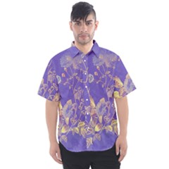 Flower Petal Bouquet Stem Floral Pattern Men s Short Sleeve Shirt