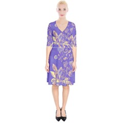 Flower Petal Bouquet Stem Floral Pattern Wrap Up Cocktail Dress