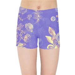 Flower Petal Bouquet Stem Floral Pattern Kids  Sports Shorts