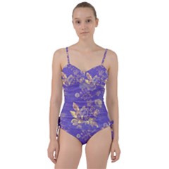 Flower Petal Bouquet Stem Floral Pattern Sweetheart Tankini Set