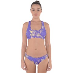 Flower Petal Bouquet Stem Floral Pattern Cross Back Hipster Bikini Set