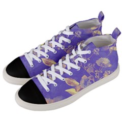 Flower Petal Bouquet Stem Floral Pattern Men s Mid-top Canvas Sneakers