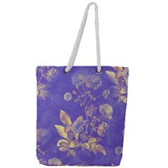 Flower Petal Bouquet Stem Floral Pattern Full Print Rope Handle Tote (large)