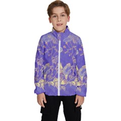 Flower Petal Bouquet Stem Floral Pattern Kids  High Neck Windbreaker