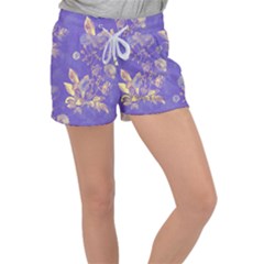 Flower Petal Bouquet Stem Floral Pattern Women s Velour Lounge Shorts