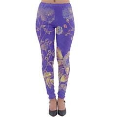 Flower Petal Bouquet Stem Floral Pattern Lightweight Velour Leggings