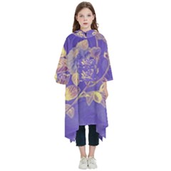 Flower Petal Bouquet Stem Floral Pattern Kids  Hooded Rain Ponchos