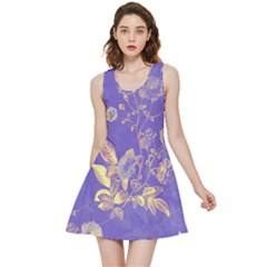 Flower Petal Bouquet Stem Floral Pattern Inside Out Reversible Sleeveless Dress