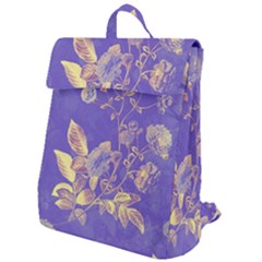 Flower Petal Bouquet Stem Floral Pattern Flap Top Backpack