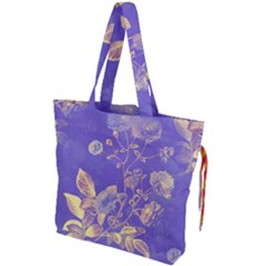 Flower Petal Bouquet Stem Floral Pattern Drawstring Tote Bag