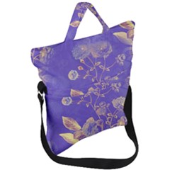 Flower Petal Bouquet Stem Floral Pattern Fold Over Handle Tote Bag