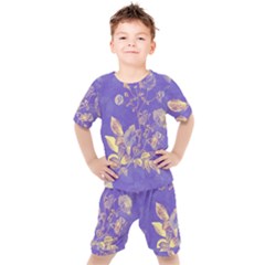 Flower Petal Bouquet Stem Floral Pattern Kids  T-shirt And Shorts Set