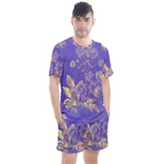 Flower Petal Bouquet Stem Floral Pattern Men s Mesh T-shirt And Shorts Set