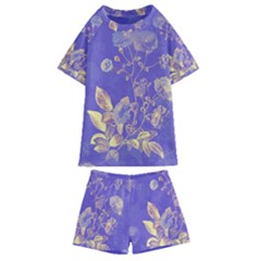 Flower Petal Bouquet Stem Floral Pattern Kids  Swim T-shirt And Shorts Set