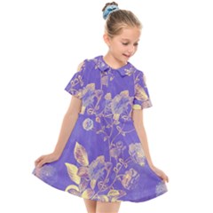 Flower Petal Bouquet Stem Floral Pattern Kids  Short Sleeve Shirt Dress