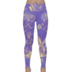 Flower Petal Bouquet Stem Floral Pattern Lightweight Velour Classic Yoga Leggings