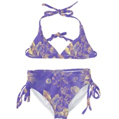 Flower Petal Bouquet Stem Floral Pattern Kids  Classic Bikini Set