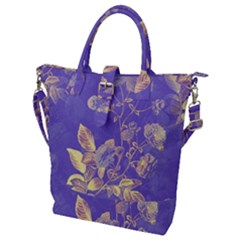 Flower Petal Bouquet Stem Floral Pattern Buckle Top Tote Bag