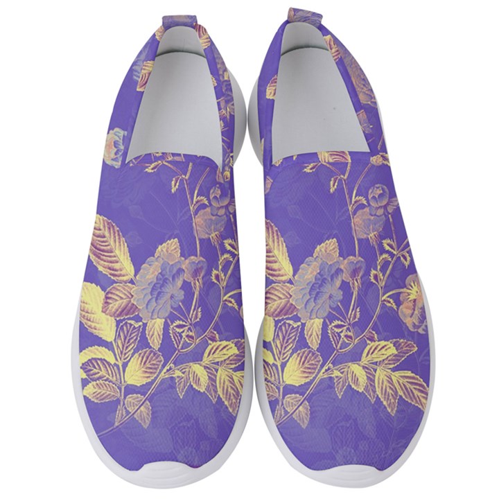 Flower Petal Bouquet Stem Floral Pattern Men s Slip On Sneakers