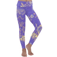 Flower Petal Bouquet Stem Floral Pattern Kids  Lightweight Velour Classic Yoga Leggings