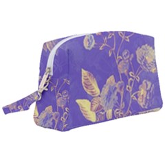 Flower Petal Bouquet Stem Floral Pattern Wristlet Pouch Bag (large)