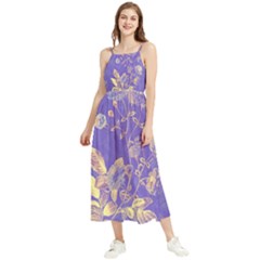 Flower Petal Bouquet Stem Floral Pattern Boho Sleeveless Summer Dress