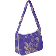 Flower Petal Bouquet Stem Floral Pattern Zip Up Shoulder Bag