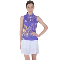 Flower Petal Bouquet Stem Floral Pattern Women s Sleeveless Polo T-shirt