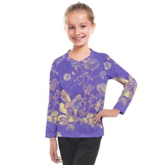 Flower Petal Bouquet Stem Floral Pattern Kids  Long Mesh T-shirt