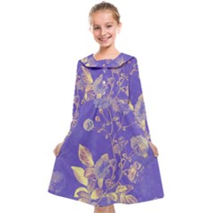 Flower Petal Bouquet Stem Floral Pattern Kids  Midi Sailor Dress