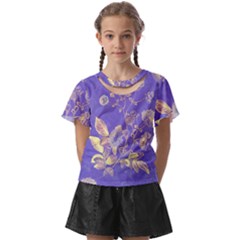 Flower Petal Bouquet Stem Floral Pattern Kids  Front Cut T-shirt