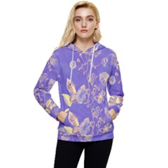 Flower Petal Bouquet Stem Floral Pattern Women s Lightweight Drawstring Hoodie