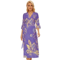 Flower Petal Bouquet Stem Floral Pattern Midsummer Wrap Dress