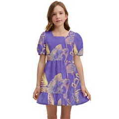 Flower Petal Bouquet Stem Floral Pattern Kids  Short Sleeve Dolly Dress