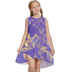 Flower Petal Bouquet Stem Floral Pattern Kids  Frill Swing Dress