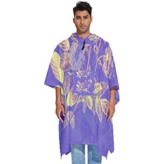 Flower Petal Bouquet Stem Floral Pattern Men s Hooded Rain Ponchos