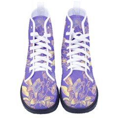 Flower Petal Bouquet Stem Floral Pattern Men s High-top Canvas Sneakers