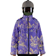 Flower Petal Bouquet Stem Floral Pattern Men s Zip Ski And Snowboard Waterproof Breathable Jacket