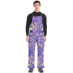 Flower Petal Bouquet Stem Floral Pattern Men s Side Zip Front Pouch Ski And Snowboard Bib Pants	