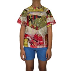 Collage Kids  Short Sleeve Swimwear