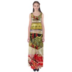 Collage Empire Waist Maxi Dress