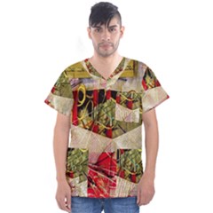 Collage Men s V-neck Scrub Top