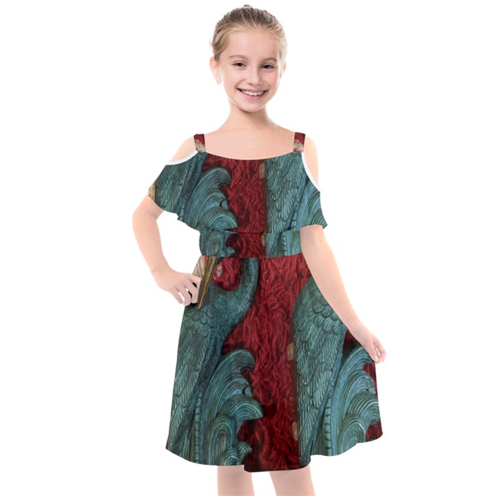 Pxl 20231123 001543615 Kids  Cut Out Shoulders Chiffon Dress